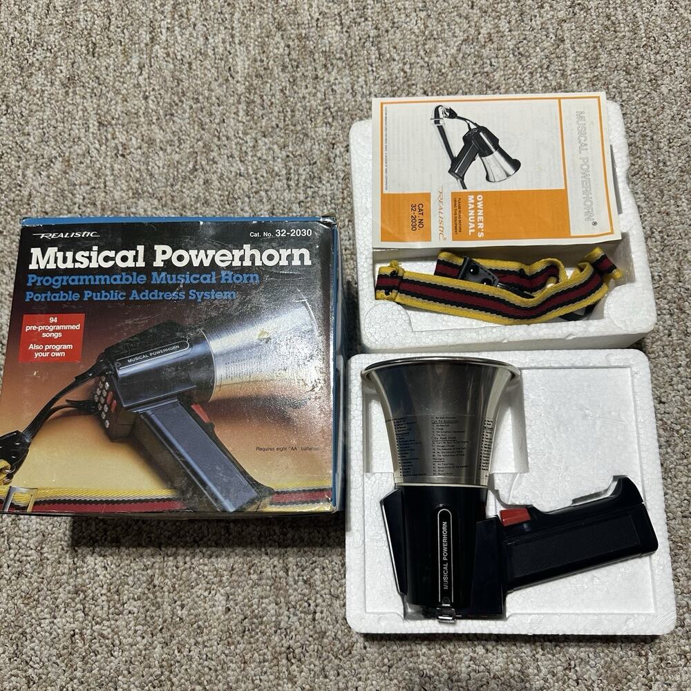 Vintage Realistic Musical Powerhorn Programmable Songs Box 32-2030 Tested ❗️